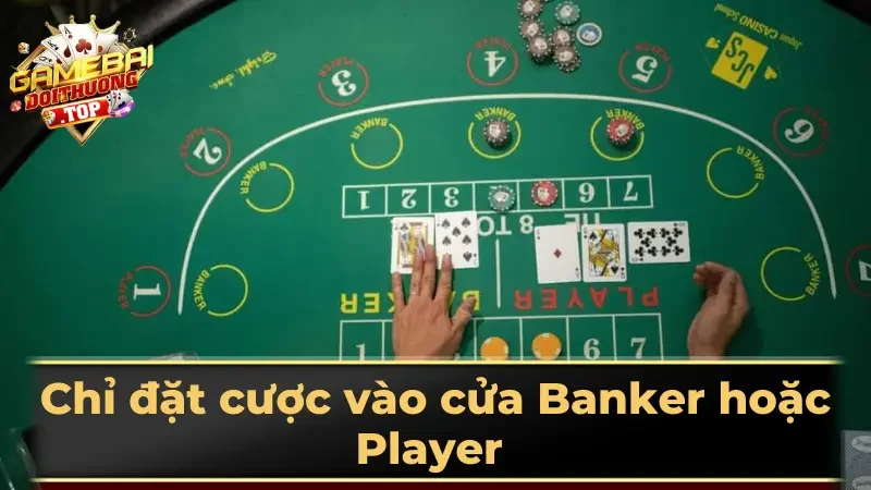 Chỉ đặt cược vào cửa Banker hoặc Player