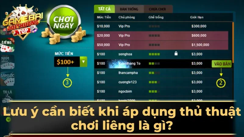 Lưu ý cần biết khi áp dụng thủ thuật chơi liêng là gì?